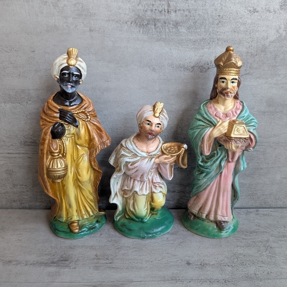 Vintage Homco 5254 Nativity Wiseman 3 Kings Replacement Figurine Set